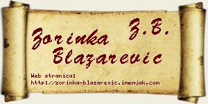 Zorinka Blažarević vizit kartica